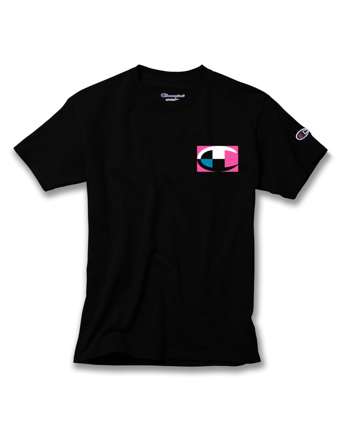 Camiseta Champion Niño - Cotton Retro Colorblock Logos ( Negras ) 5820673-CX